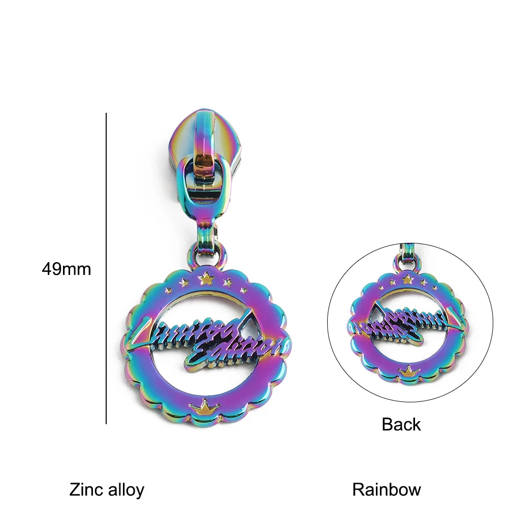 10/30/100PCS 5# Dandelion,Fern Leaf Shape Limited Letter Embossed Zipper Puller Sliders For Handbag Backpack Garment Accessories
