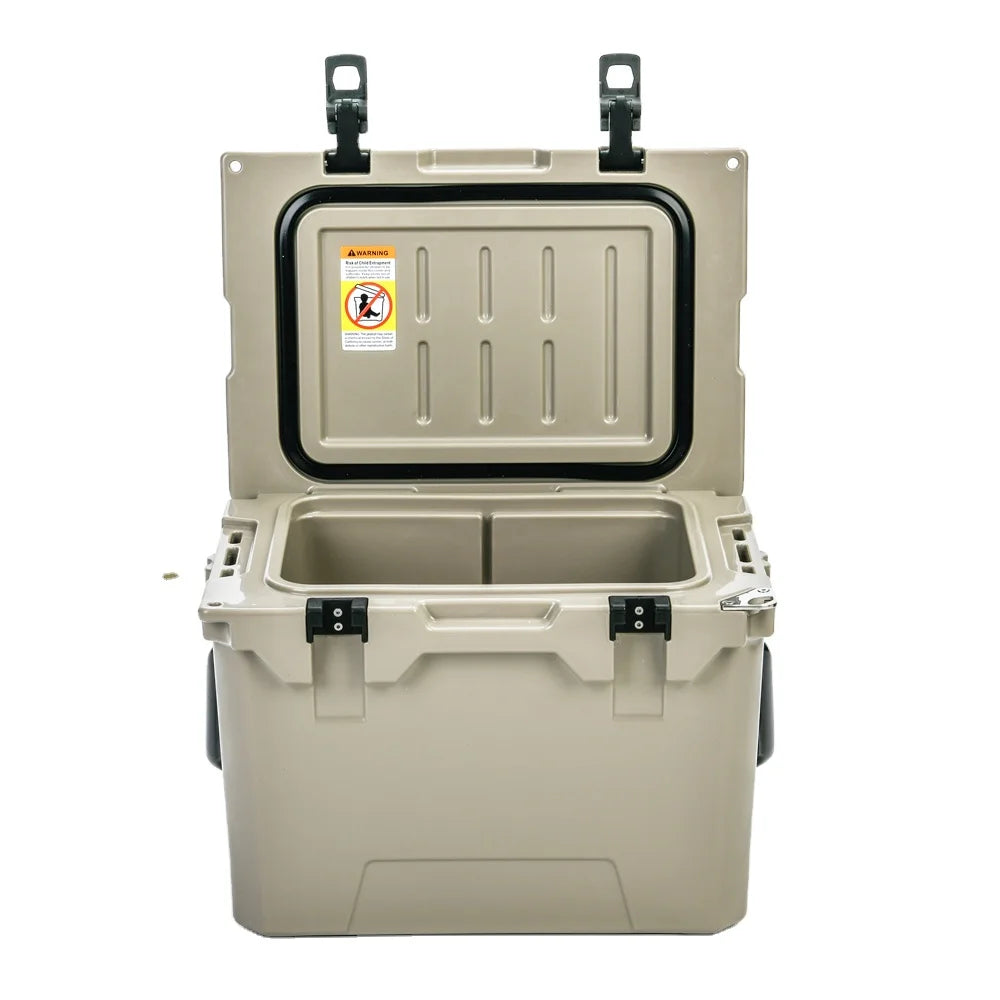 25QT Outdoor Portable Rotomolded Cooler With Aluminum Handle Heavy Duty Insulated Ice Chest For Fishing Picnic Food Storage