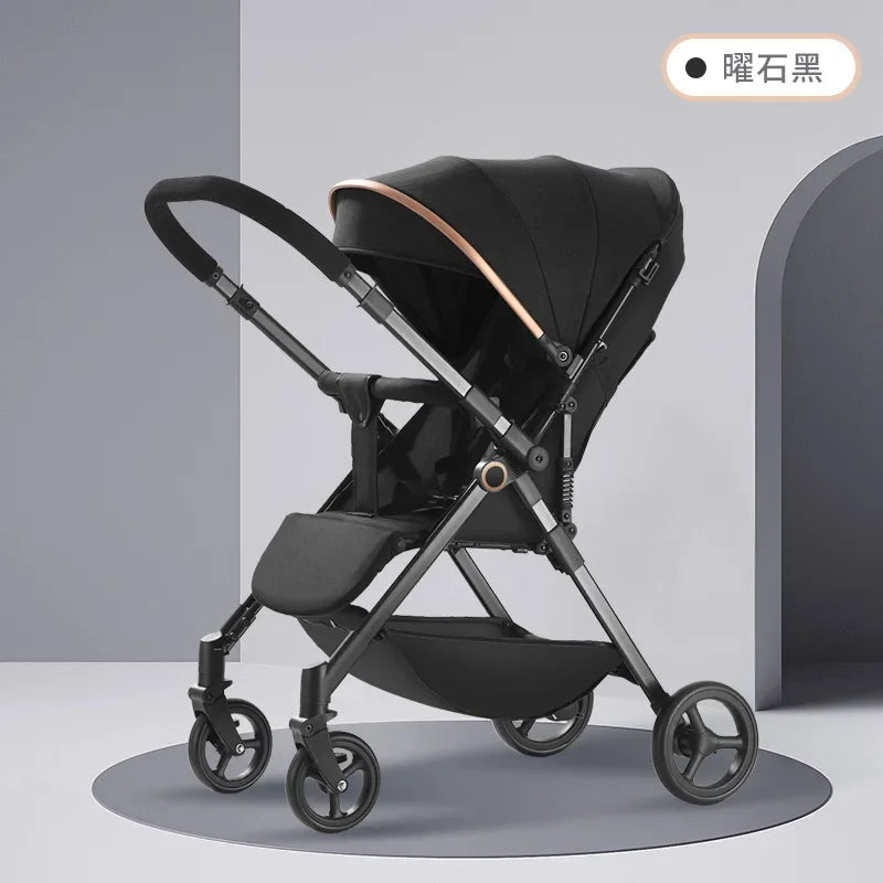 Baby Carriage,Bi-directional ultra lightweight foldable high landscape four wheel shock absorber baby stroller,baby cart