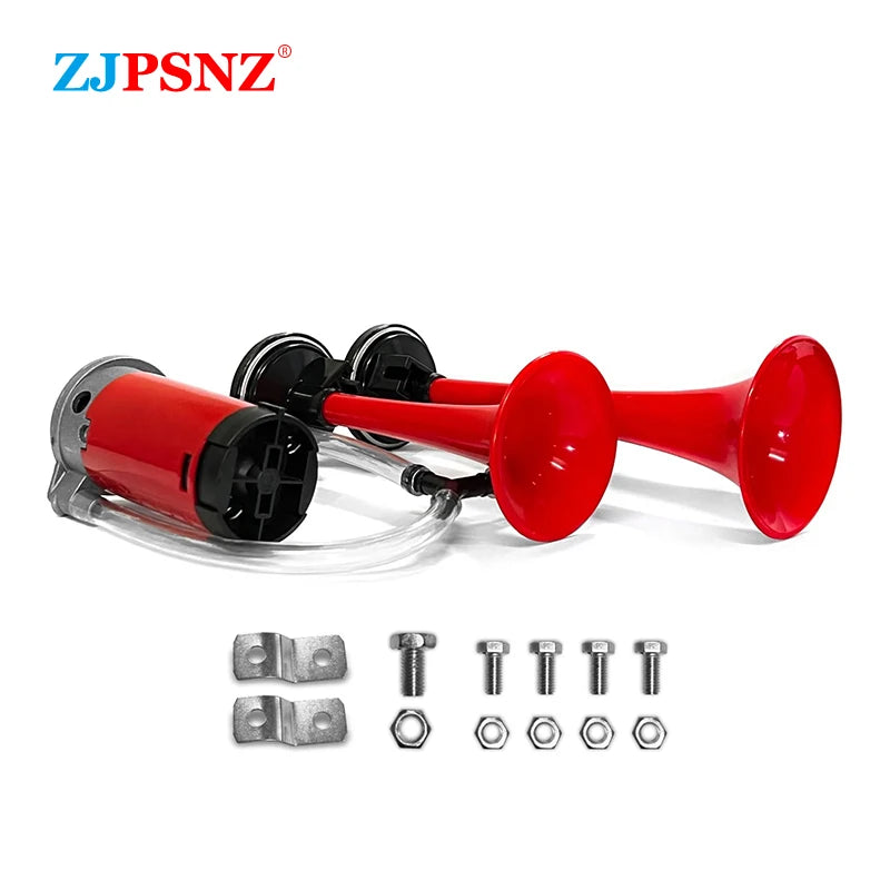 12/24V Super Louder Dual Tone Air Horn Set Trumpet With Compressor Speaker For Motorcycle Car Boat Truck Powerful Durable 135db