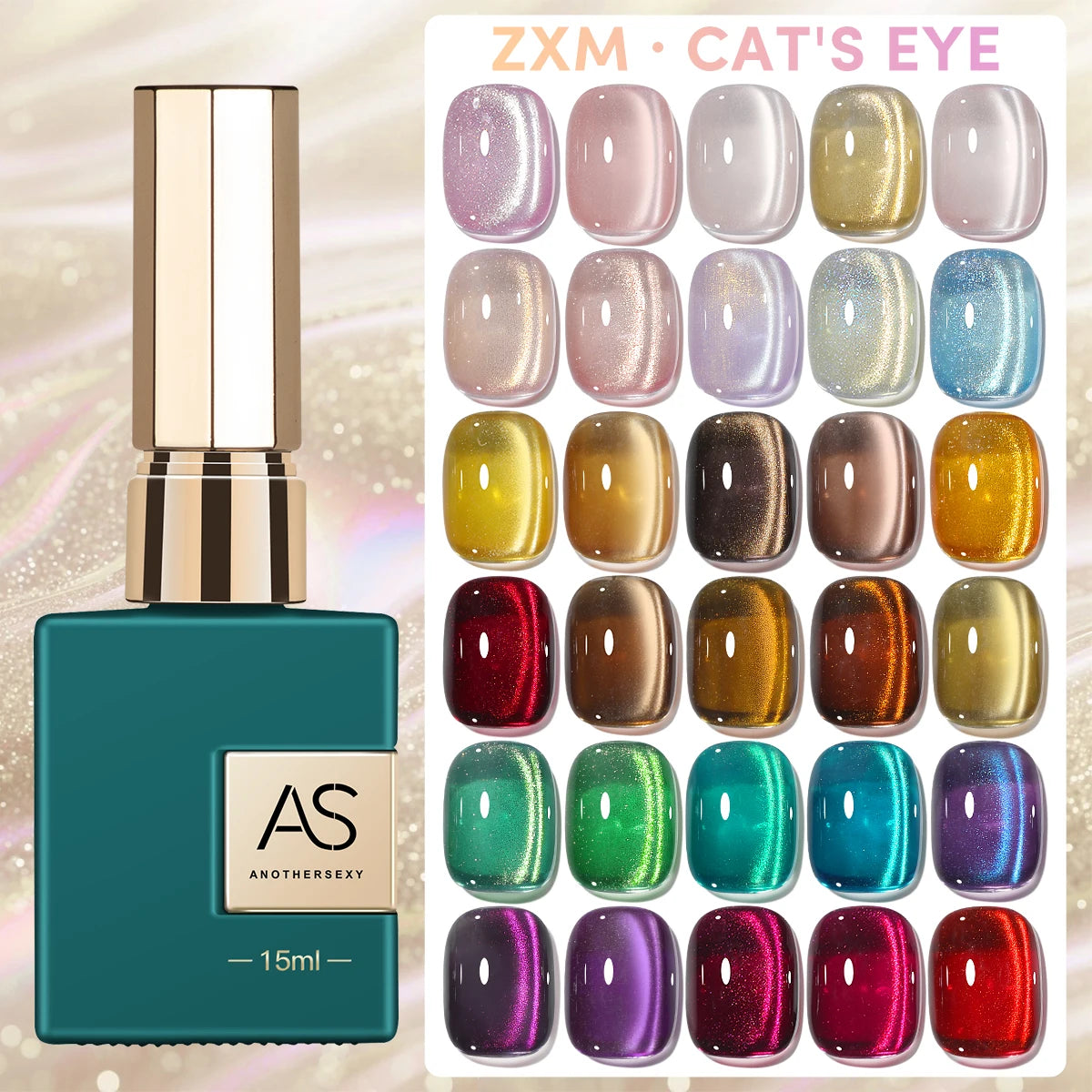 AS 30 Color Star River Cat Eye Gel Nails Polish 1pcs 15ml Magnetic Gel Glass Beads Semi Permanent Soak Off UV Nail Varnish Gel