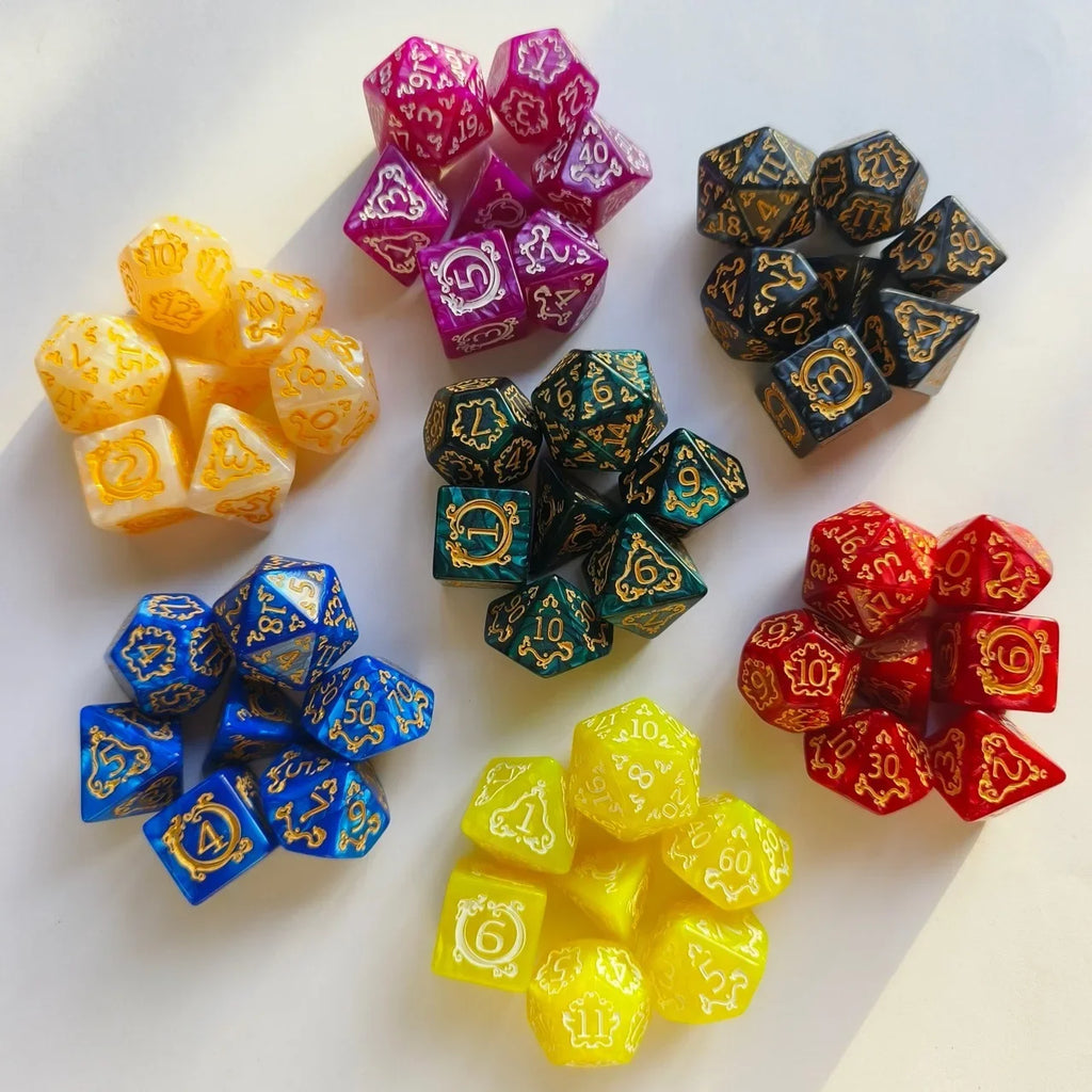 7pcs/set New Design Dragon Element Multiaspect Dice Set Board Games Accessories