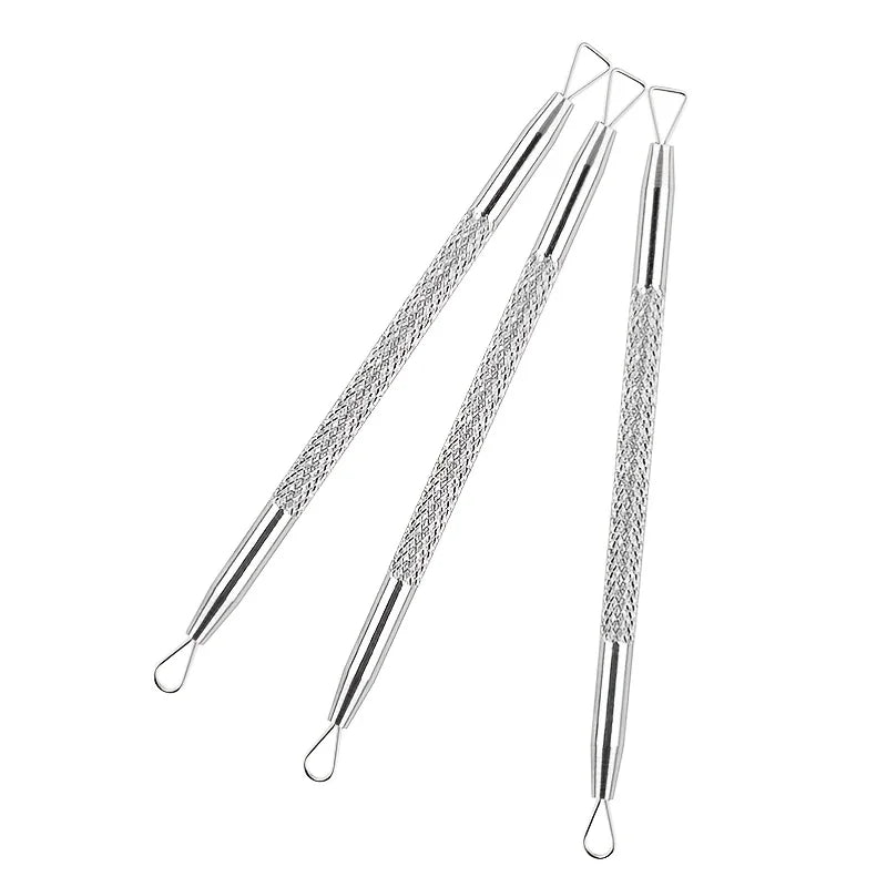 Double-Headed Stainless Steel Blackhead Remover - Effective Pimple Extractor for Oily Skin Unscented, Durable, and Easy to Clean