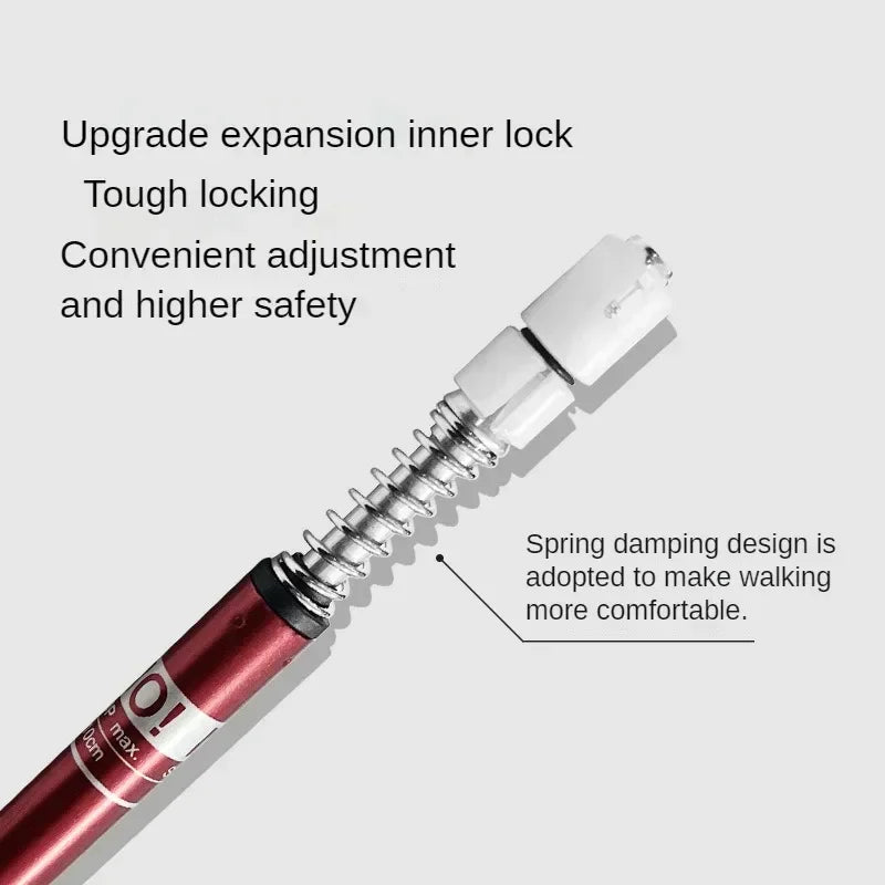 Aluminium Alloy Teleskopic Stick Hiking Poles Trekking Walking Sticks Ultralight Adjustable Walking Cane Telescopic Alpenstock