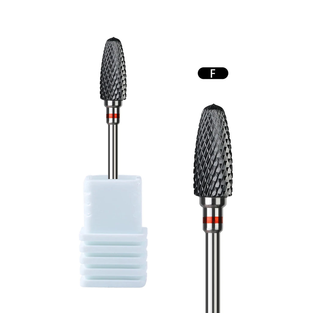 Black Ceramic Nail Drill Bits 3/32'' Safe & Professional Nail Cleaning Polishing Head For Callus & Dead Skin Removal Nails Tools