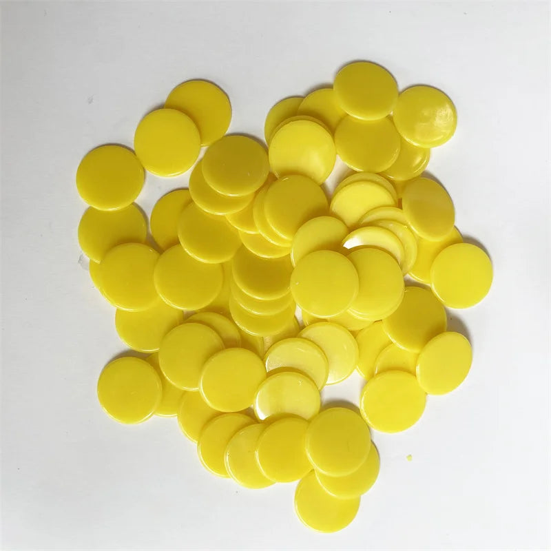 100pcs 19mm Transparent Chips Plastic Counting Supplies Counters For Maths Board Game Token