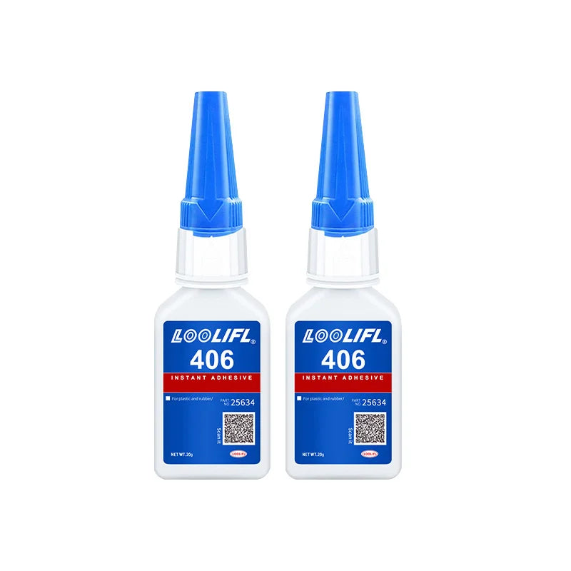 Brand-new upgraded 406 super cyanoacrylate glue, instant drying in 5 seconds, waterproof, stable and versatile bonding tool.