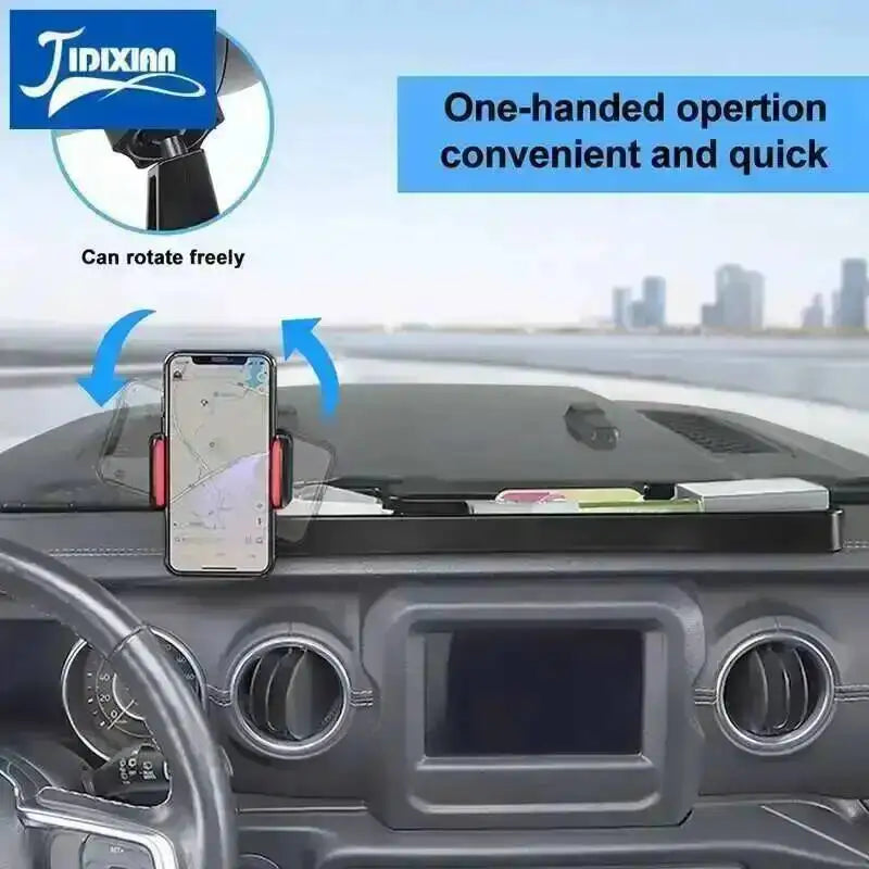JIDIXIAN for Jeep Wrangler JL 4Xe for Gladiator JT 2018 2019 2020 2021 2022 2023 2024 2025 Dashboard Phone Holder Storage Box