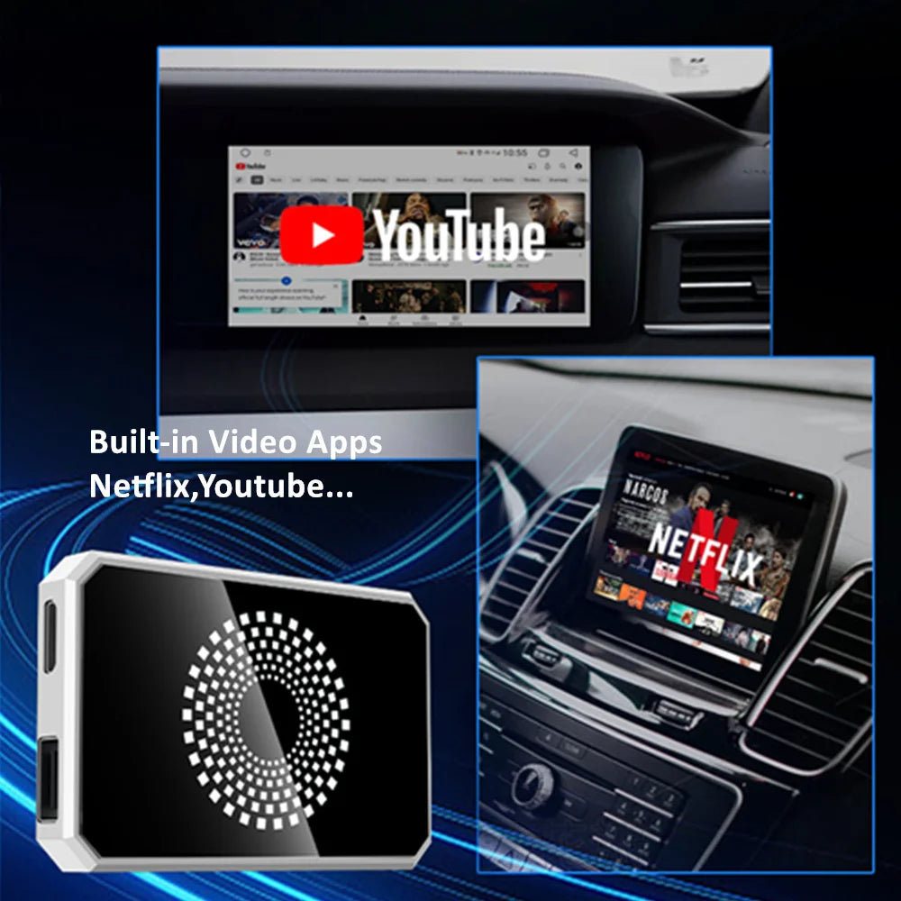 JayCreer 3-in-1 Magic Video Box for Wired Apple Car Play and Android Auto Cars