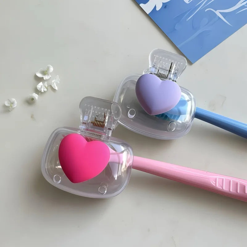 Transparent Heart-shaped Toothbrush Head Dust Cover. Household Travel Universal Toothbrush Protective Cover.Valentine's Day Gift