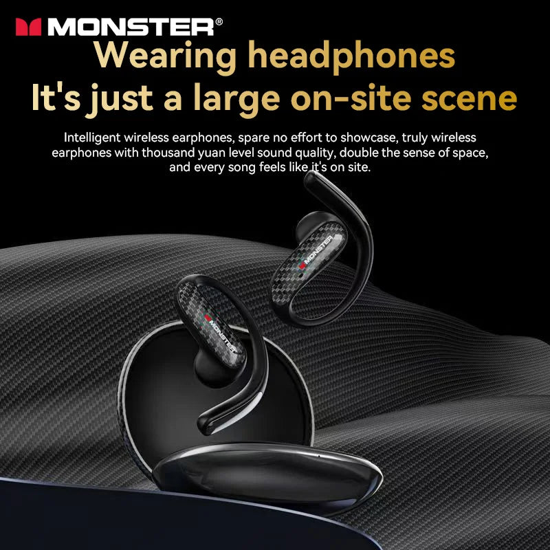 Monster MQO37 TWS Bluetooth 6.0 Sports Noise Reduction Headphones HiFi Stereo Music Gaming Earphones HD Call Headphones With Mic