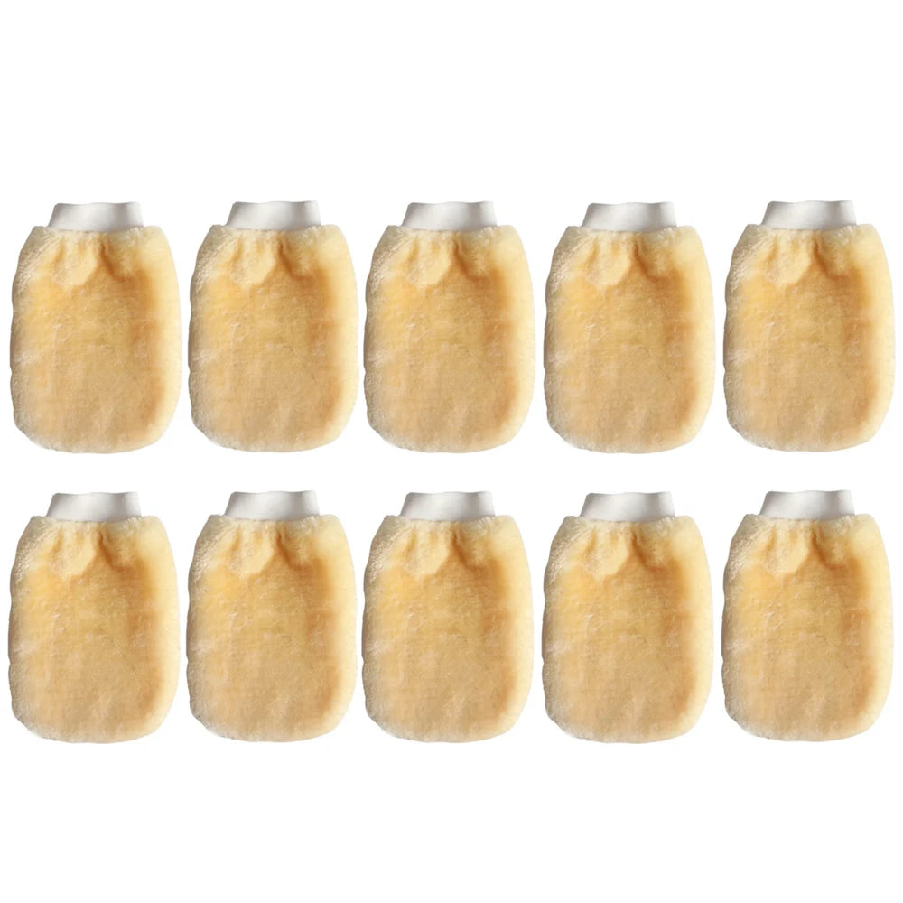1-10 PCS Car Wash Microfiber Gloves Soft Thickened Wool Plush Waterproof Car Cleaning Mitt Double-faced Glove Car Wash Supplies