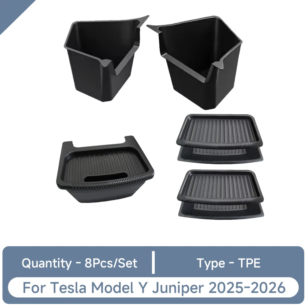 For Tesla Model Y Juniper Accessories Storage Box Set Stowing Tidying Storage Box Trash Can for Model Y Juniper 2025 2026