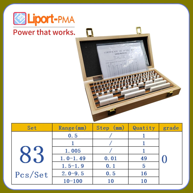 32-122pcs/set,Ceramic Rectangular Gauge Block Set,Grade 0 ,Customized Gauge,Tools for Micrometer and Caliper Inspection