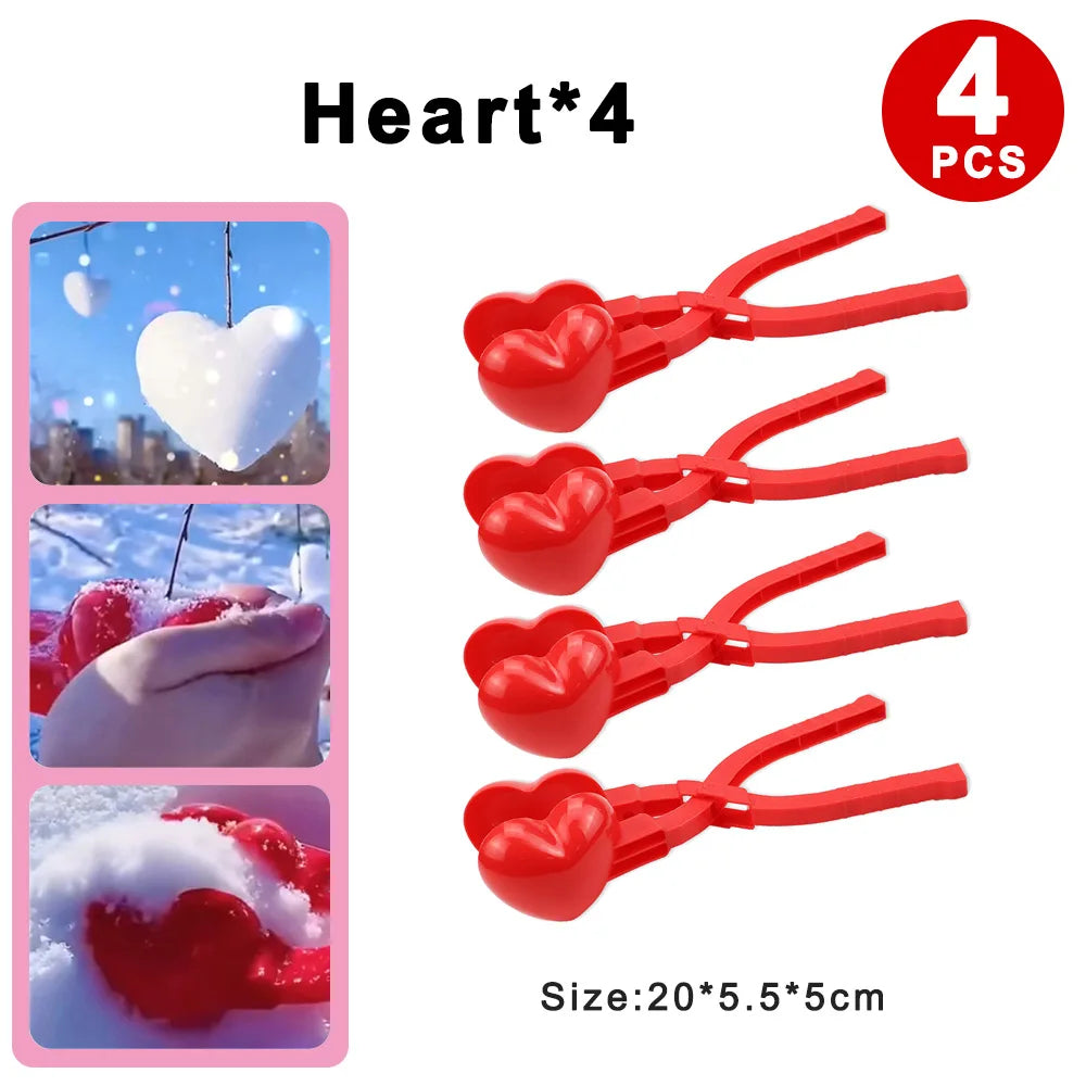 4pcs Cute Bear Duck Snowball Clip Snow Clay Ball Maker Creative Snowballs Mold Snow Shovel for Kids Outdoor Sports Snow Toys