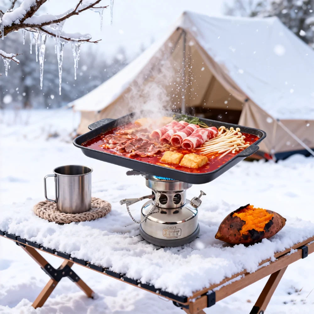 IWALKER G53S Outdoor Camping Gasolin e Stove, Silent Burner, Suitable for Travel, Picnic and Emergency Scenarios