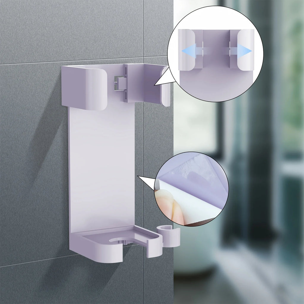 1pc universal wall bracket, plastic storage rack for styling tools and hair dryers, bathroom storage space with cable management