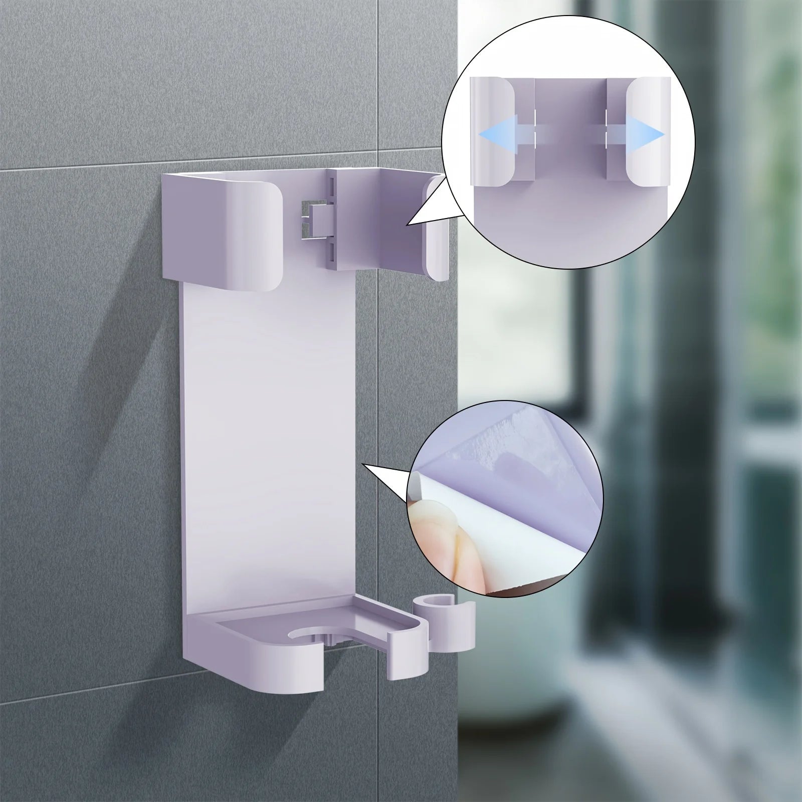 1pc universal wall bracket, plastic storage rack for styling tools and hair dryers, bathroom storage space with cable management