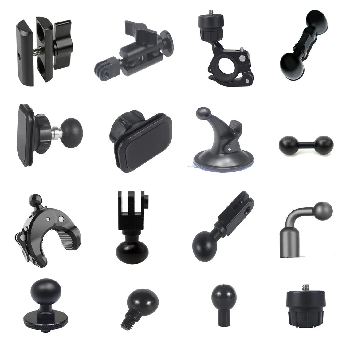 13mm/15mm/17mm/20mm Ball Head Adapter Clip Mount for Gopro Hero 11 10 9 Action Camera Car Auto Mounting Bracket Recorder Sucker
