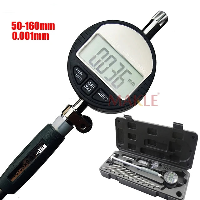 MAKLE18-35-50-160mm Aluminum Alloy Digital Indicator Bore Gauges Indicator 0.01MM Dial Bore Gauge Internal Measure Cylinder tool