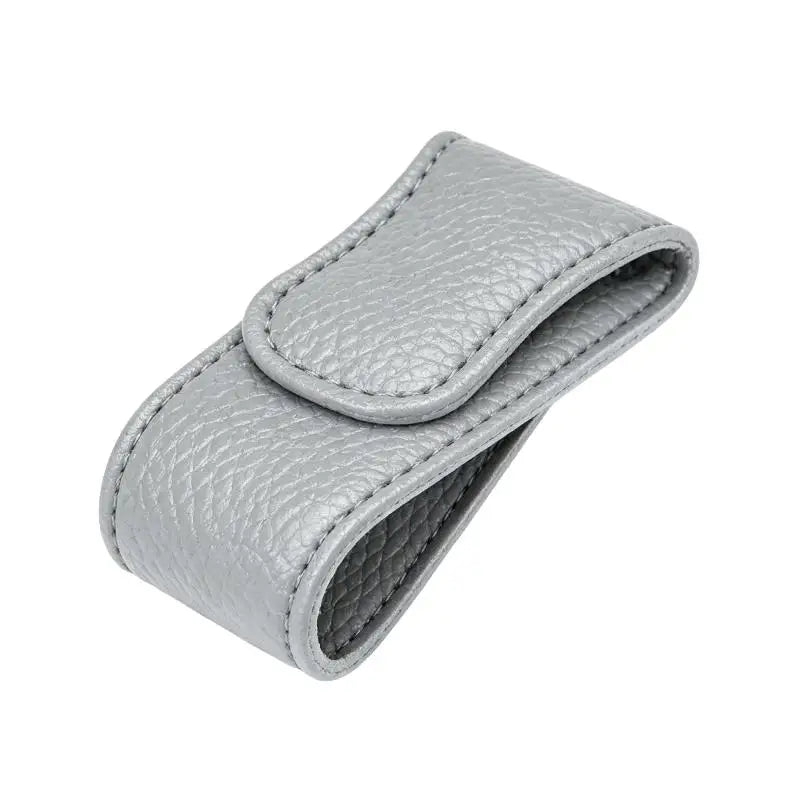 Car Sun Visor Glasses Clip, Magnetic Leather, One-Hand Operation, No-Damage Install, Fits All Vehicles, Eyeglass & Card Holder