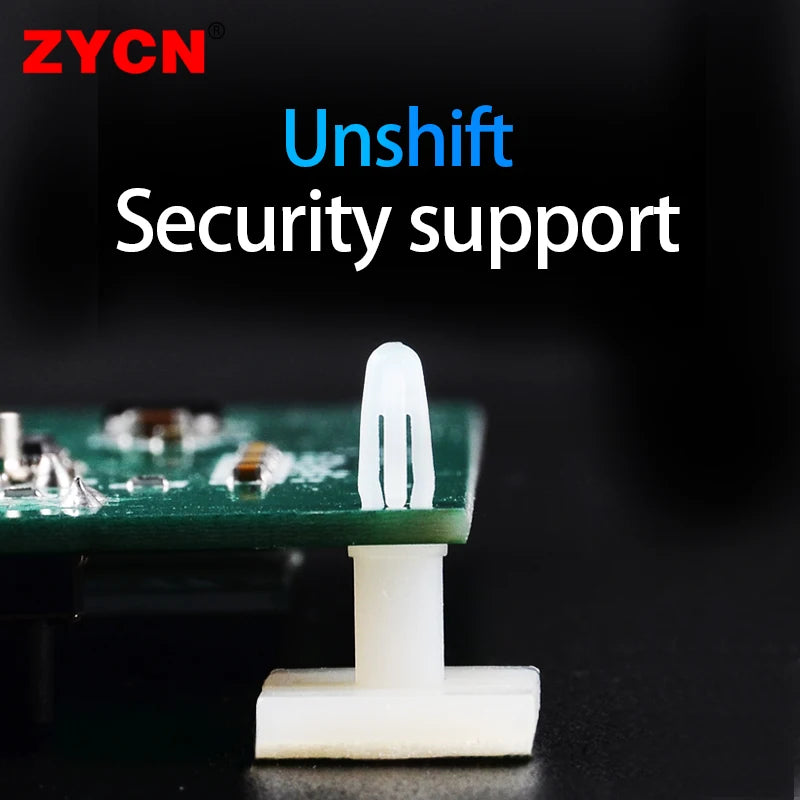 100PCS HC-5/6 Nylon Plastic Stick Fixed Clip PCB Module Spacer Standoff Lock Snap-In Adhesive 3MM Hole Support Isolation Column