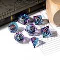 1-7pcs DND Milk White Solid Resin Black Kitten Smile Cat Dice Set Multi-sided Polyhedral Dice for D&D COC Role RPG Table Game