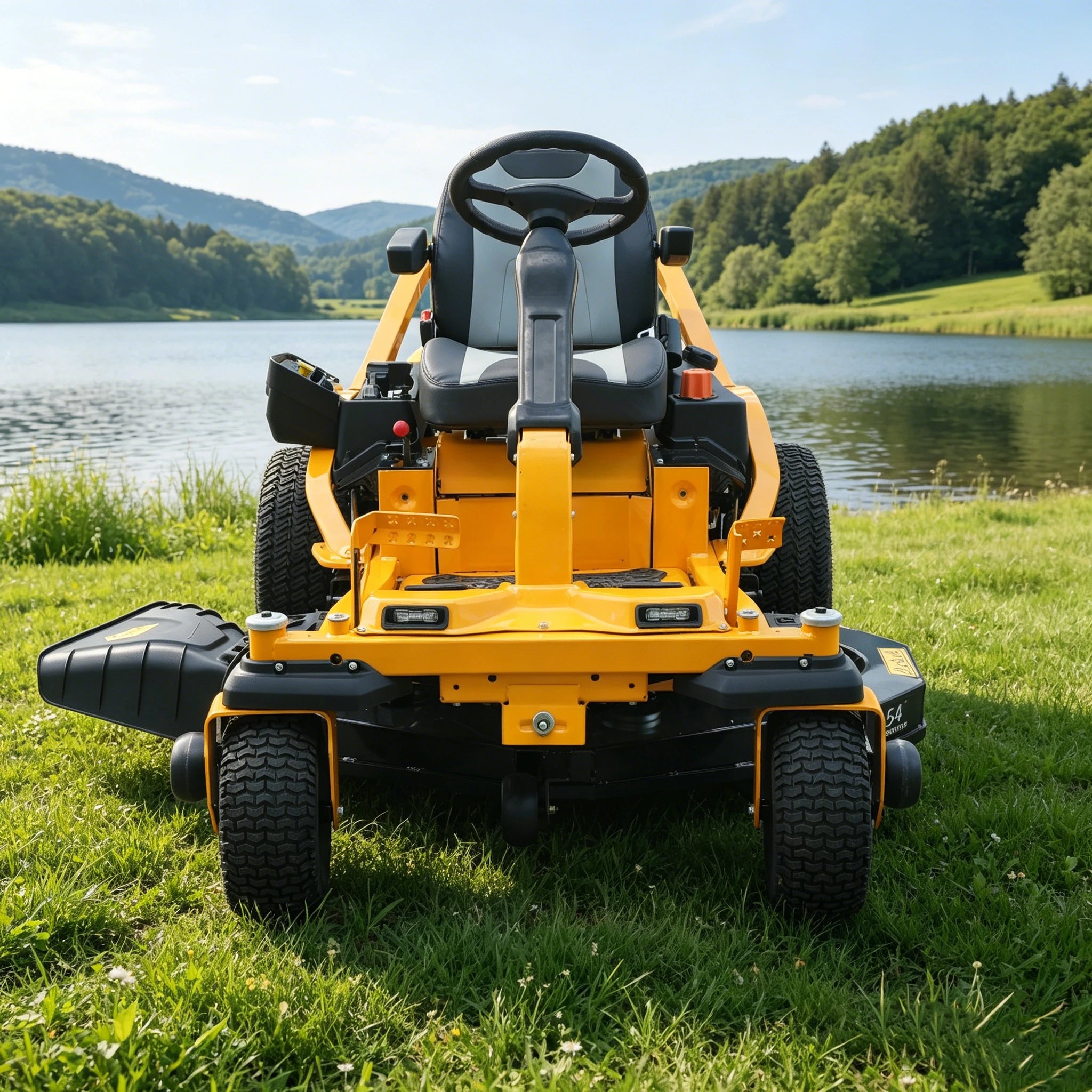 Electric Start Riding Lawn Mower 42-Inch Deck Size High Performance Battery Powered Garden Mower Machine