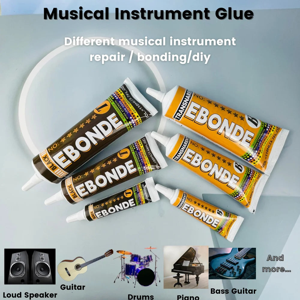 Universal Instrument Repair Glue For Guitar Drum Trumpet Piano Violin etc. Strong Soft Adhesive Anti-vibration 15ML 50ML 110ML