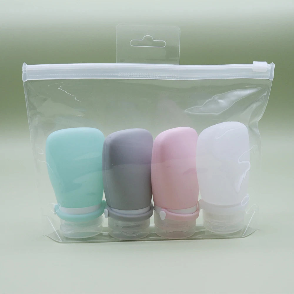 4 PCS Silicone Travel Bottles Leak Proof Collapsible Toiletry Shampoo Dispenser Reusable Portable Camping Oil Container 2026