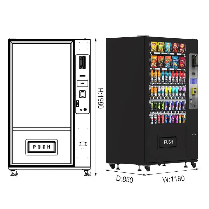 Customized Snack Drink Vending Machine Hotspot New Style Drinks Dispenser With Credit Card Payment Accessories For Office School