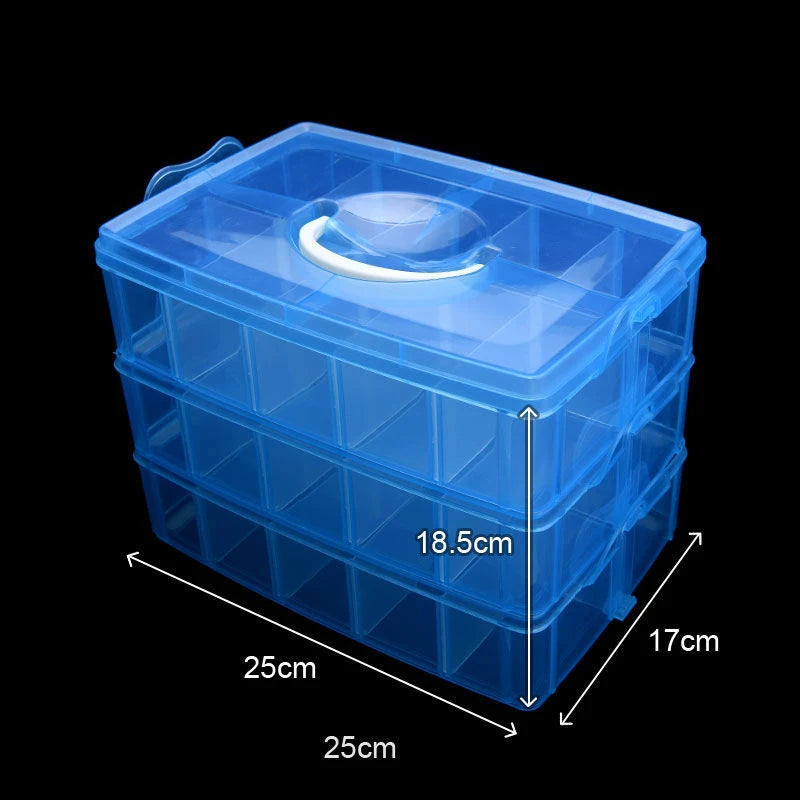 30 Grid Car Model Storage Containers 3 Layer Stackable Craft Storage Box With Handle Bead Organizer For Art,Toy,Washi Tape,Nail