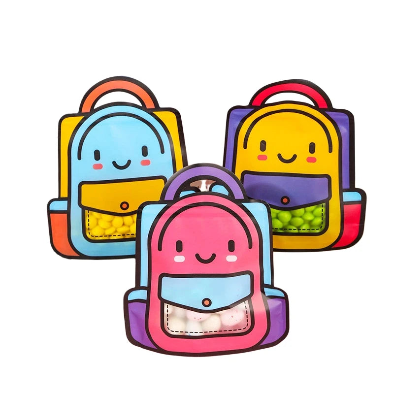 10/25/50 PCS Cartoon Treat Bag Reusable Waterproof Handheld Gift Bag with Handle Carry Treat Pouch for Cookies, Toys, and More
