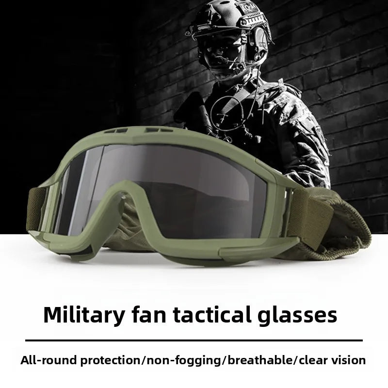 1Pair of Tactical Goggles Retro Cool Motorcycle Windproof Dustproof Safety Glasses for Outdoor Climbing Sport Protective Eyewear