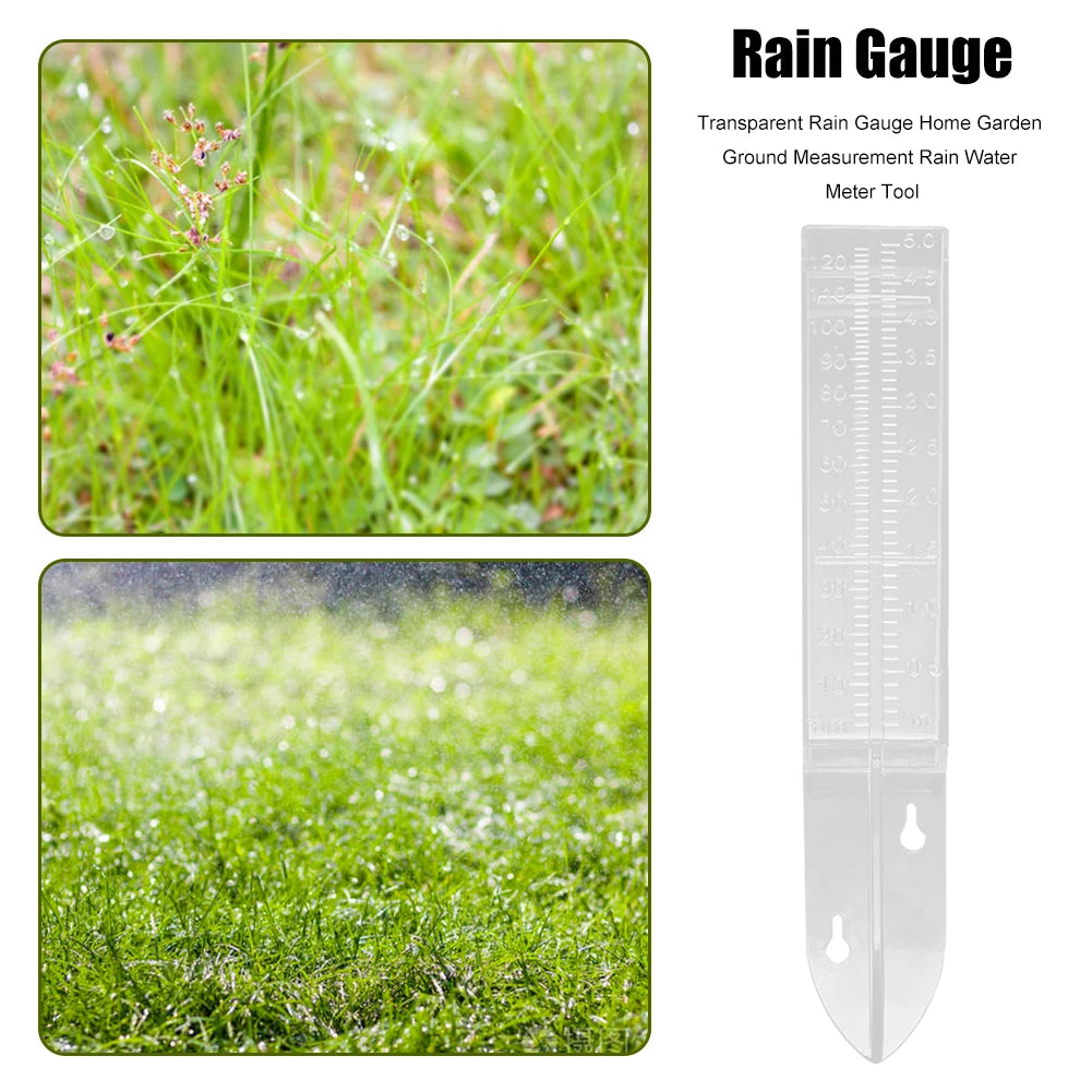 5 in Capacity Home Clear Rain Gauge Easy-to-Read Rain Water Meter Wall Mount Or in Ground for Lawn Yard Garden Outdoor