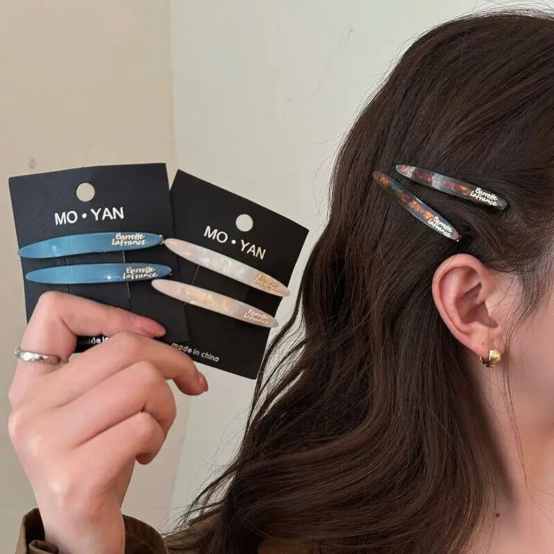 2pcs Simple Clip Korean Hair Clip for Women New High-end Bangs Clip Hair Accessories Acetate Hair Clip