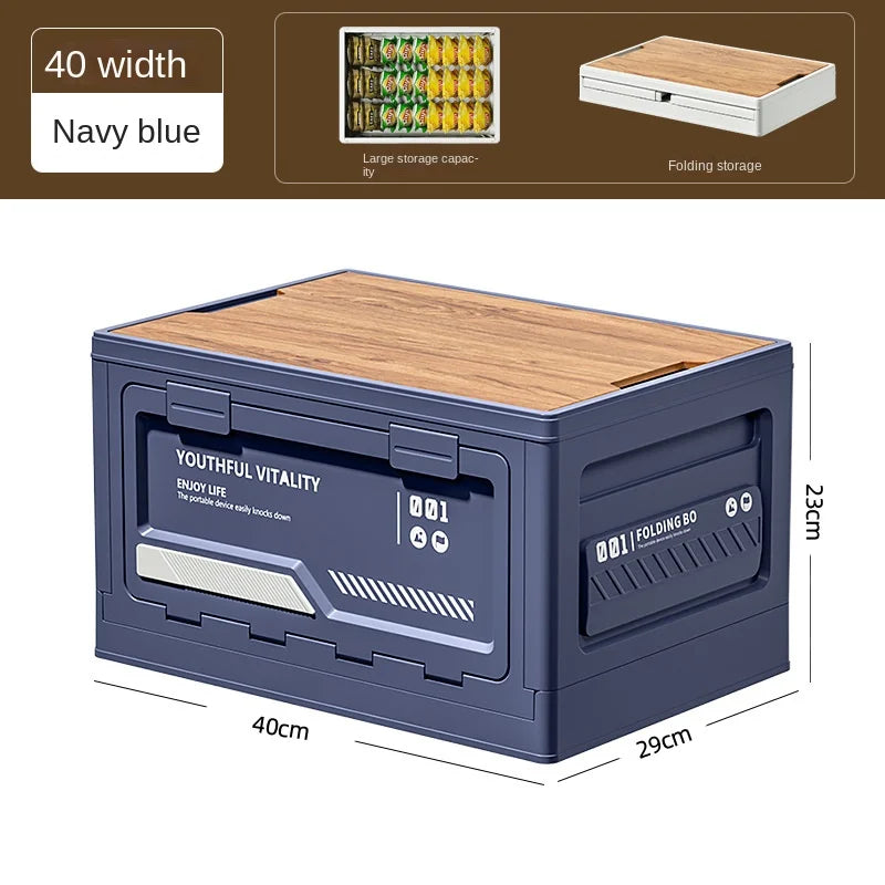 Outdoor Storage Box Camping Folding Box Camping Organizer Car Trunk Wooden Lid Industrial Air Storage Box Home Storage