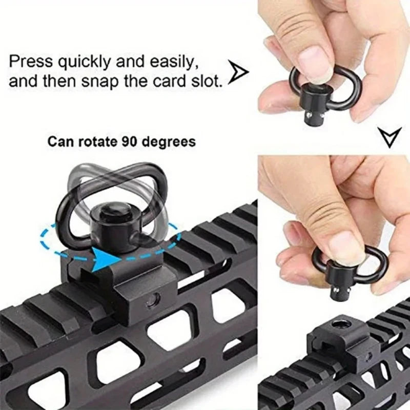 1PC QD Tactical Shoulder Strap Buckle Butterfly Ring Metal Quick Detachable Floating Shoulder Strap Buckle Outdoor Accessories