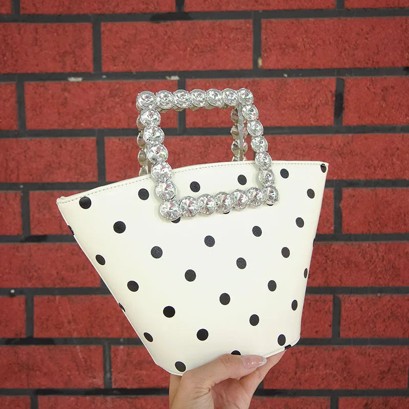 Women's Bag For Women Fashion Luxury Designer Handbag Diamond Handle Bucket Bag Large Capacity Crossbody Bag