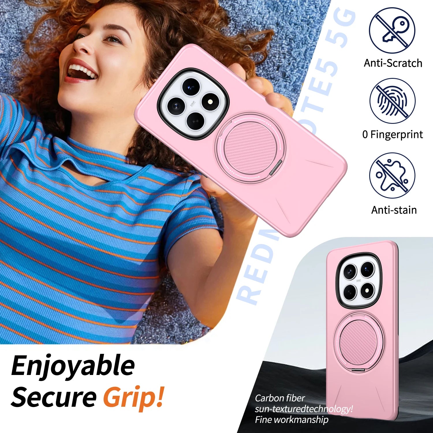 For Xiaomi Redmi Note 15 Pro Plus Note 14 Pro Plus 360° Rotating Stand Luxury Phone Case Armor Shockproof Bracket Cover Fundas