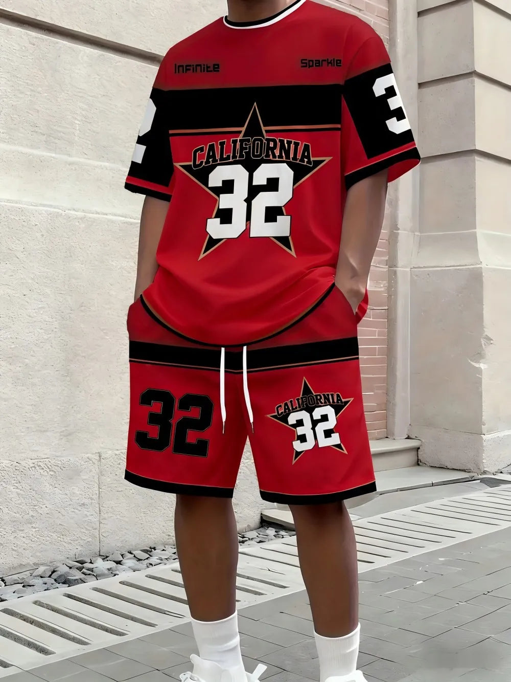 2026 Summer New Men's Short-Sleeved Shorts Set - Street Casual Fashion Comfortable Soft 3D Digital Pattern Printing