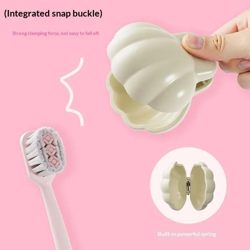 Waterproof Dustproof Toothbrush Protective Cap Travel Portable Toothbrush Head Cover Plastic Clip For Household Bathroom