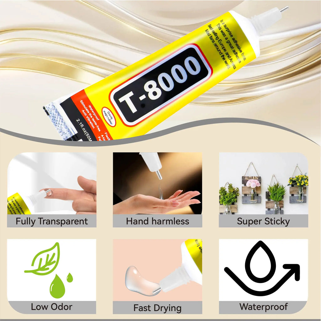 Cell Phone Repair Adhesive Phone Screen Glue T8000 Phone Glue Multifunction Jewelry DYM Transparent Phone Adhesive for Tablet