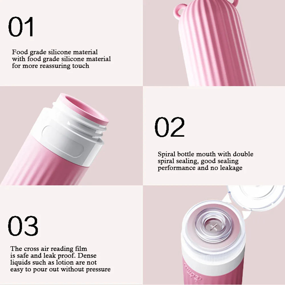 Silicone Travel Bottles Leakproof Refillable Storage Cans Cosmetic Container Dispenser Squeeze Lotion Bottle 30/60/90/120ml