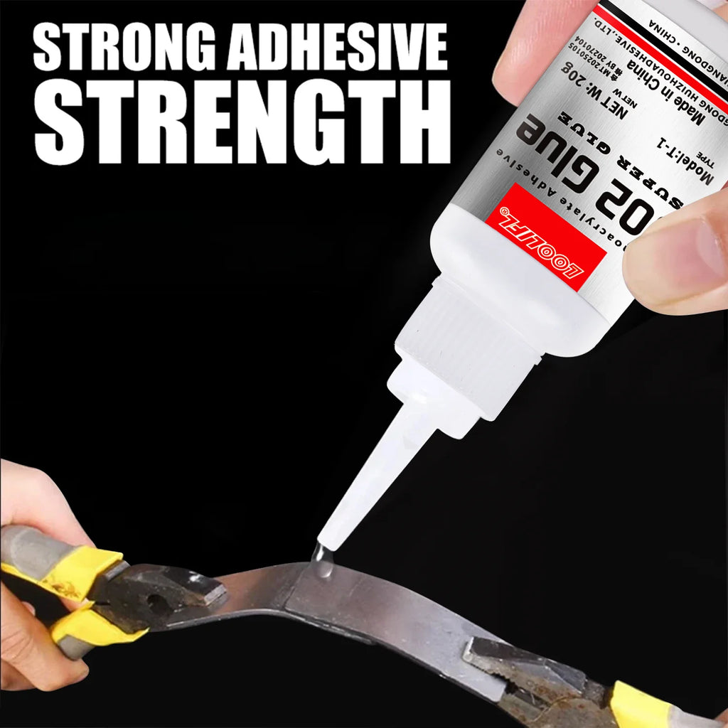 LOOLIFL1-10pcs 502 Super Glue Instant Quick-drying Cyanoacrylate Adhesive Leather Rubber Wood Metal Strong Bond Liquid Glue Tool