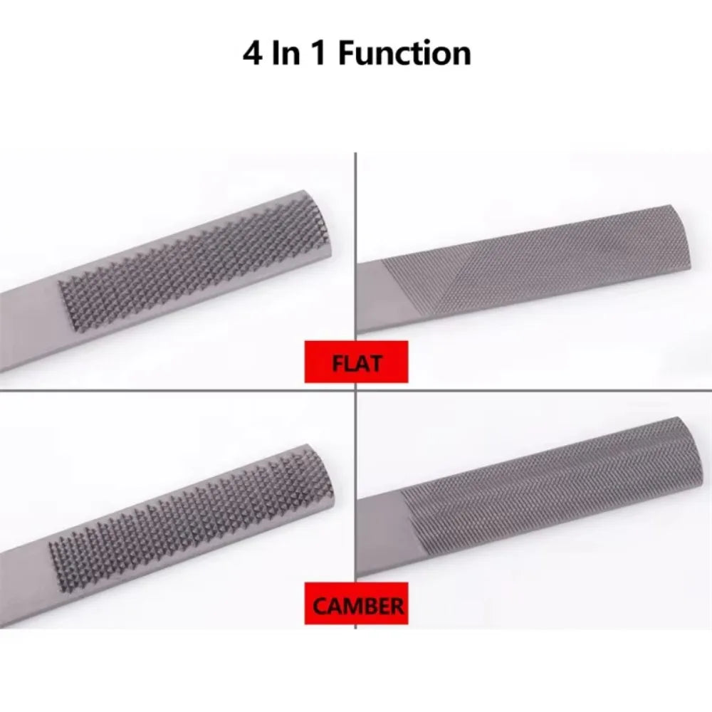 4 In 1 Metal File Double Sided Wood Carving Rasp 8''/200mm Steel For Carpenter DIY Gadget Woodworking Hand Tools Square Head