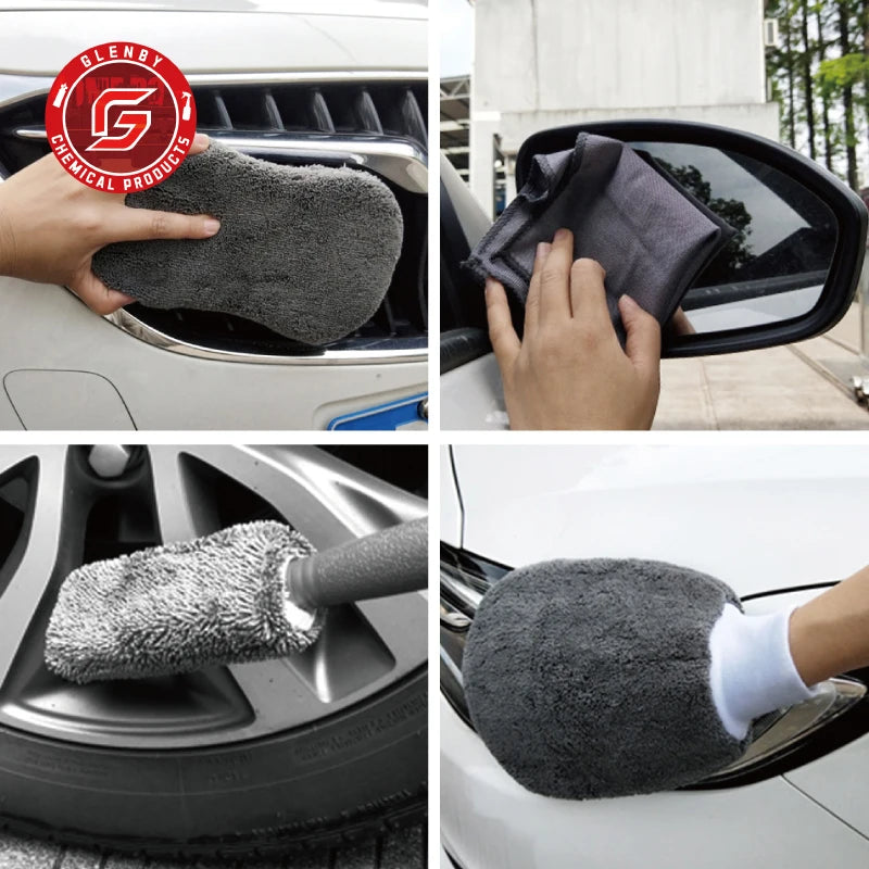 9-Piece Set Of Car And Motorcycle Cleaning Wipes Home Wash Gloves Car Wash Towels Cleaning Cloths Waxing Sponges Wheel Brushes