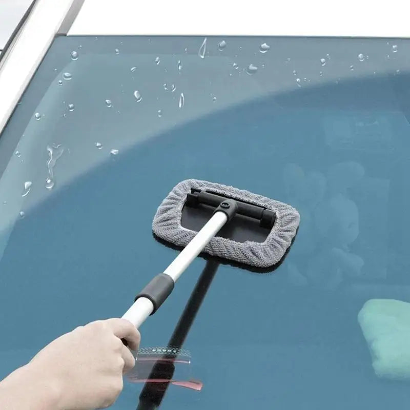 Car Windshield Glass Cleaner Microfiber Car Window Cleaning Brush Extendable Handle Interior Exterior Car Wash Tools Set