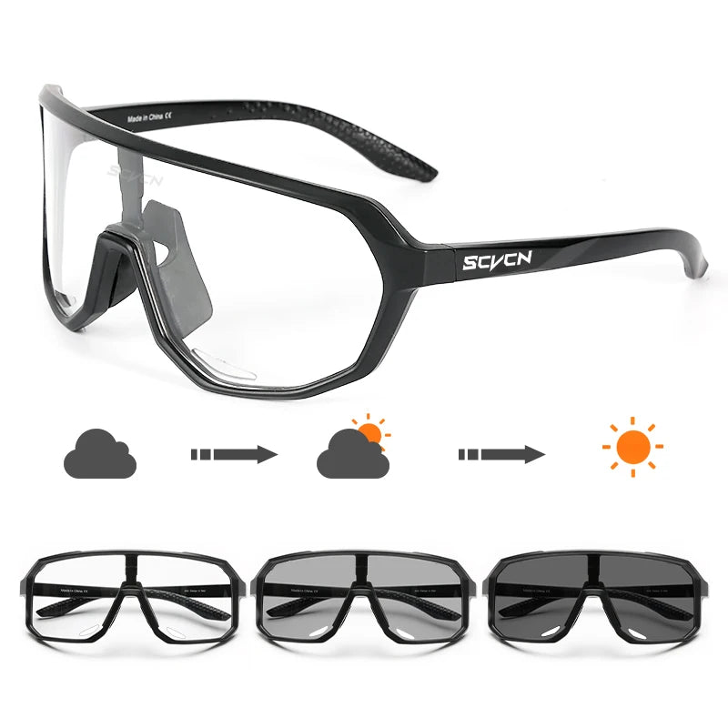 SCVCN HD UV400 Photochromic Hiking Sunglasses Outdoor Sports Stylish Cycling Glasses Running Rock Climbing Driving Sunglasses