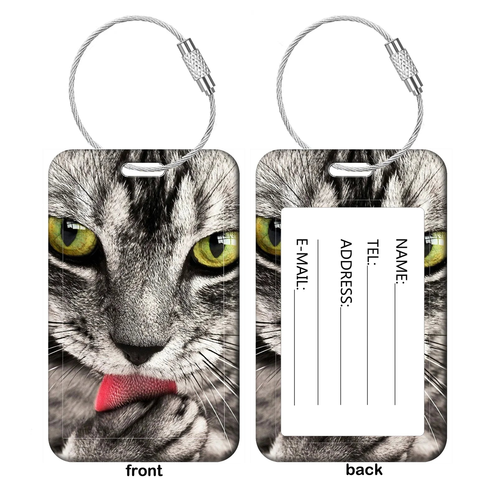 Cute Animal Cat Luggage Tags Suitcase ID Address Name Holder Kitten Baggage Tag Label Travel Suitcase cccessories